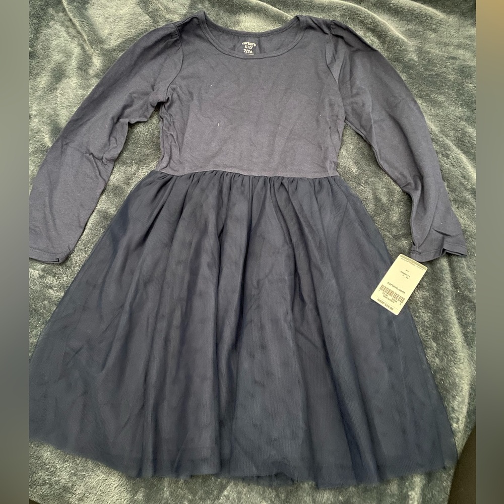 Girls carters blue dress size 7 nwt